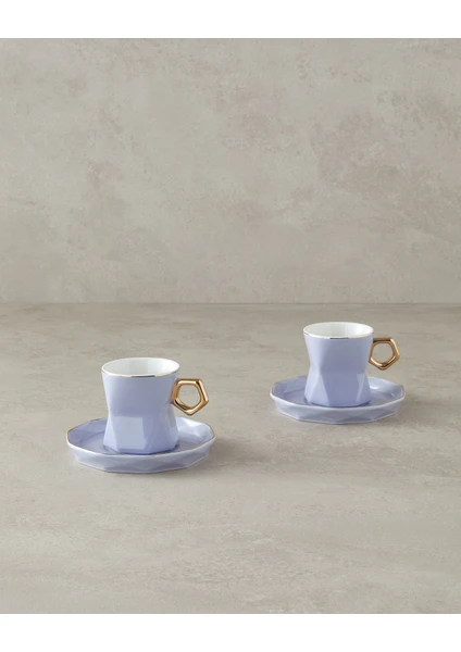 English Home Axel New Bone China Kahve Fincan Takımı 4 Parça 2 Kişilik Lila