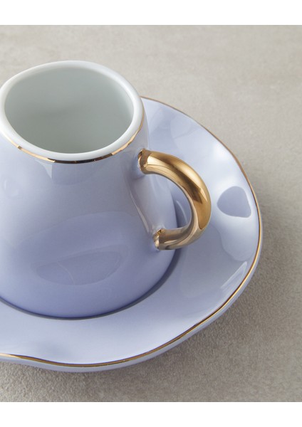 English Home Felix New Bone China Kahve Fincan Takımı 4 Parça 2 Kişilik Lila