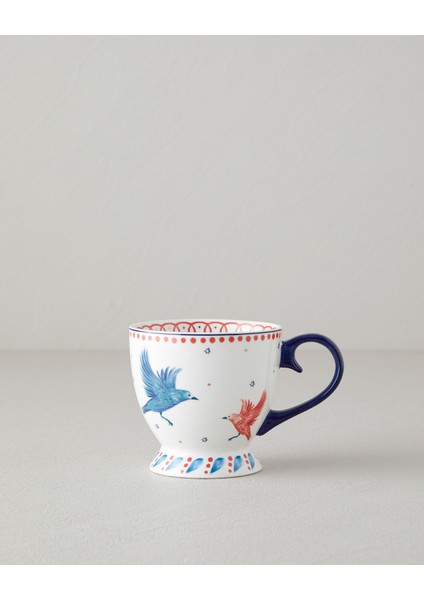 English Home Carnaval Birds New Bone China Kupa Mavi