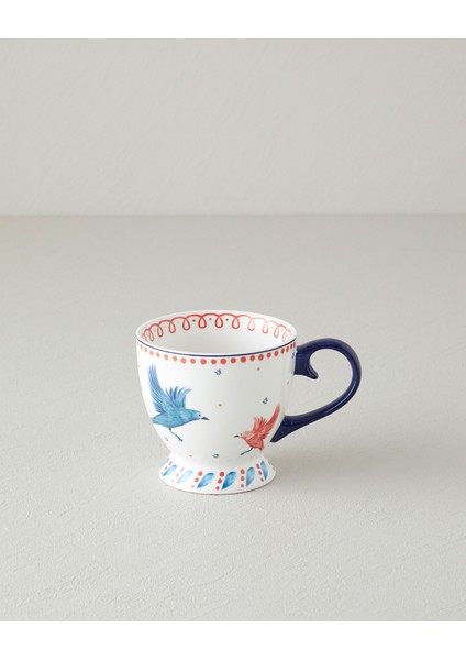 English Home Carnaval Birds New Bone China Kupa Mavi