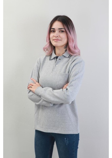 Polo Yaka Sweatshirt Unisex Füme 1006PGSTDDGR