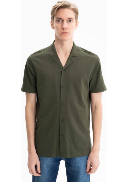Erkek % 100 Pamuk Penye Pike Regular Fit Polo Yaka Gömlek Y25374351101