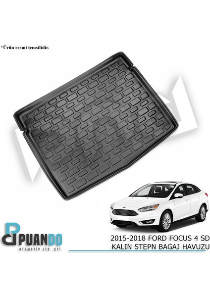 Araca Özel 2015-2018 Ford Focus 4 Sedan Kalın Stepn Bagaj Havuzu