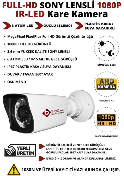 3 Kameralı Gece Görüşlü Ir-Led Kamera Seti HDD Yok -3K0D