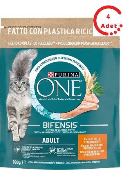 One Tavuklu Yetişkin Kedi Maması 800 gr x 4 Adet