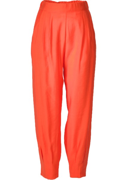 Midi Pileli Oversize Kadın Pantolon - Minimalist Tarz