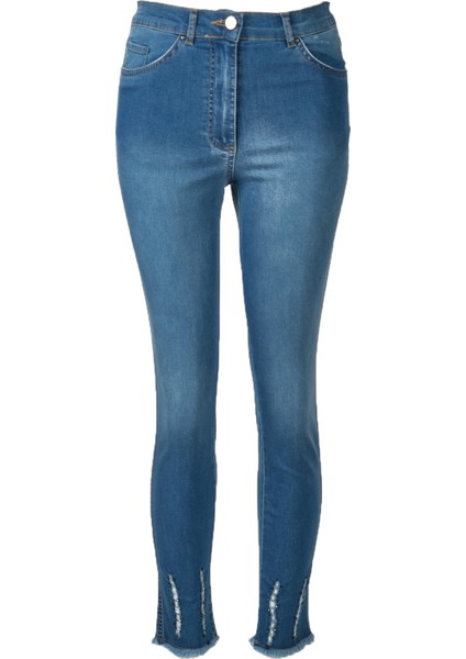Yüksek Bel Dar Paça Minimalist Kadın Jean Pantolon - Günlük Şıklık