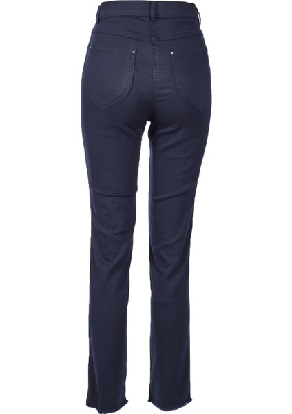 Minimalist Nakışlı Kadın Pantolon - Yüksek Bel Midi indirimleri