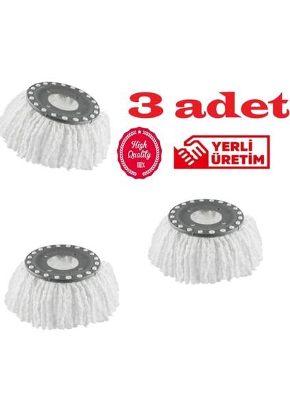 Wermoplast Yedek Mikrofiber Vileda Mop Ucu Başlığı (3 Adet) Boyut (40X40)