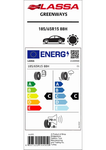 185/65 R15 88H Greenway Yaz Oto Lastiği (Üretim Yılı: 2024) fiyatları