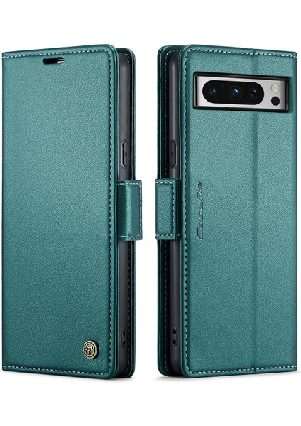 Google Pixel 8 Pro Için Pu Deri Standli Cüzdan Flip Telefon Kılıfı - Yeşil (Yurt Dışından)