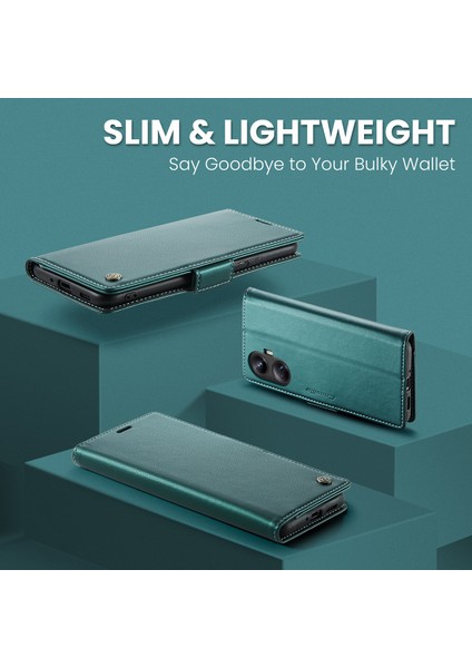 Realme 10 Pro+ Için Pu Deri Standli Cüzdan Flip Telefon Kılıfı - Yeşil (Yurt Dışından)