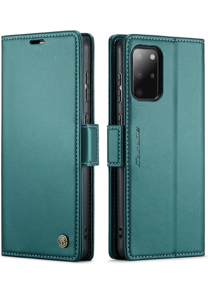 Samsung Galaxy S20 Plus Için Pu Deri Standli Cüzdan Flip Telefon Kılıfı - Yeşil (Yurt Dışından)