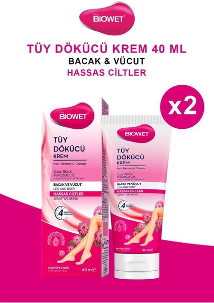 Tüy Dökücü Krem Hassas Ciltler 40ml X2