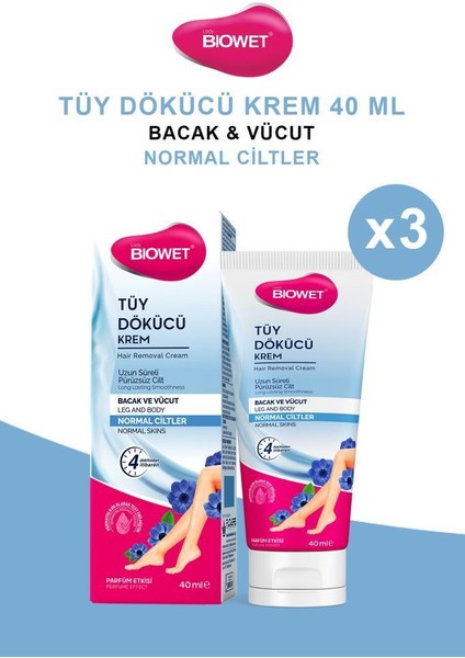 Tüy Dökücü Krem Hassas Ciltler 40ml X3