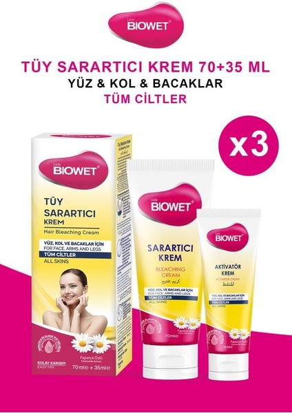 Tüy Sarartıcı Krem Tüm Ciltler Için 70+35ml Tüm Cilt X3