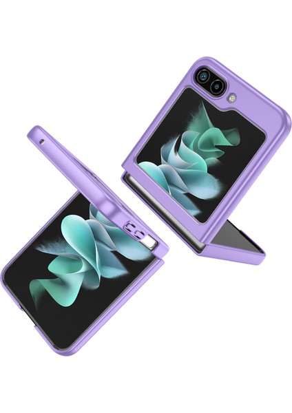 Samsung Galaxy Z Flip 5 Için Halkalı Standlı Ince Sert Pc Telefon Kılıfı Mor (Yurt Dışından) fırsatları