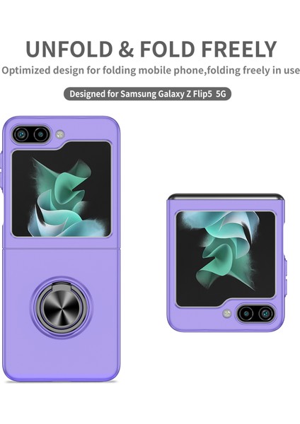 Samsung Galaxy Z Flip 5 Için Halkalı Standlı Ince Sert Pc Telefon Kılıfı Mor (Yurt Dışından) indirimleri