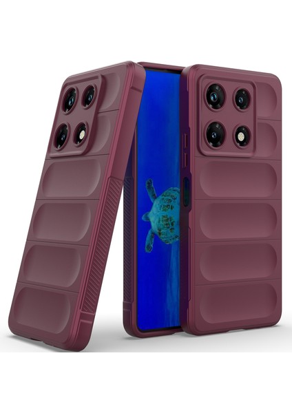 Infinix Note 30 Pro Için Kaymaz Yumuşak Silikon Telefon Kılıfı - Koyu Kırmızı (Yurt Dışından)