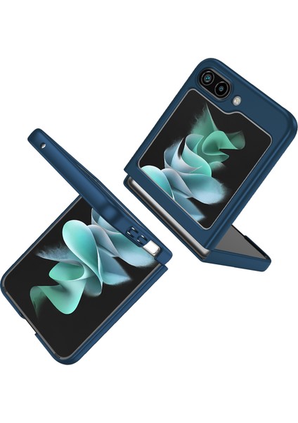 Samsung Galaxy Z Flip 5 Için Halkalı Standlı Ince Sert Pc Telefon Kılıfı Lacivert (Yurt Dışından) fırsatları