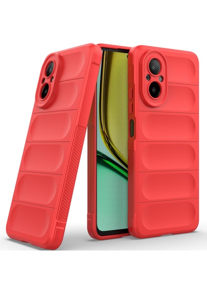 Realme C67 4g Için Kaymaz Yumuşak Silikon Telefon Kılıfı - Kırmızı (Yurt Dışından)