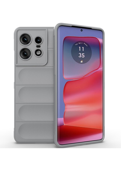 Motorola Edge 50 Pro Için Kaymaz Yumuşak Silikon Telefon Kılıfı - Gri (Yurt Dışından)