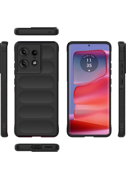 Motorola Edge 50 Pro Için Kaymaz Yumuşak Silikon Telefon Kılıfı - Siyah (Yurt Dışından) modelleri