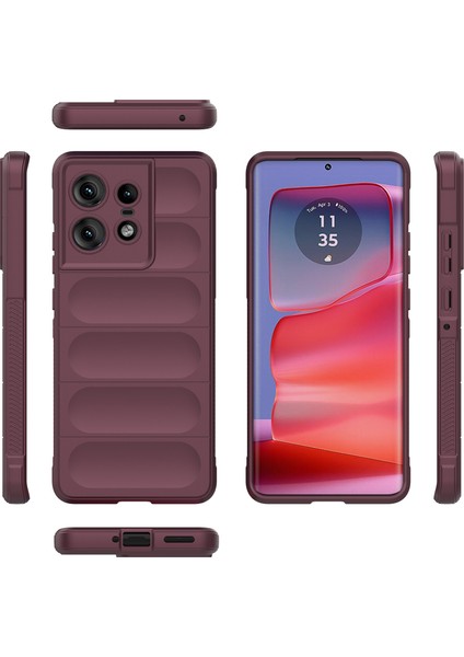 Motorola Edge 50 Pro Için Kaymaz Yumuşak Silikon Telefon Kılıfı - Koyu Kırmızı (Yurt Dışından) modelleri