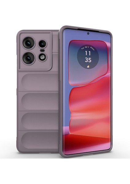 Motorola Edge 50 Pro Için Kaymaz Yumuşak Silikon Telefon Kılıfı - Mor (Yurt Dışından)