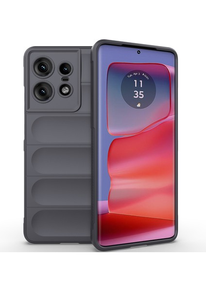 Motorola Edge 50 Pro Için Kaymaz Yumuşak Silikon Telefon Kılıfı - Koyu Gri (Yurt Dışından)
