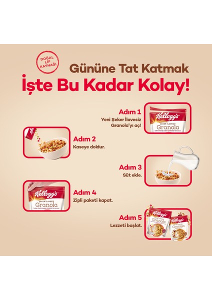 Şeker Ilavesiz Granola Hurmalı ve Bademli 250 Gram x 3 Adet,