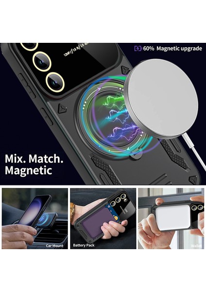 Samsung Galaxy S23 Için Çift Katmanlı Manyetik Halka Lens Standı Telefon Kılıfı - Rose Gold (Yurt Dışından) fırsatları