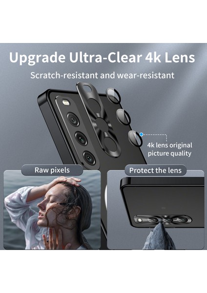 Sony Xperia 10 V Için Metal Pc Arka Lens Koruma Manyetik Kablosuz Şarj Cihazı Telefon Kılıfı Siyah (Yurt Dışından) modelleri