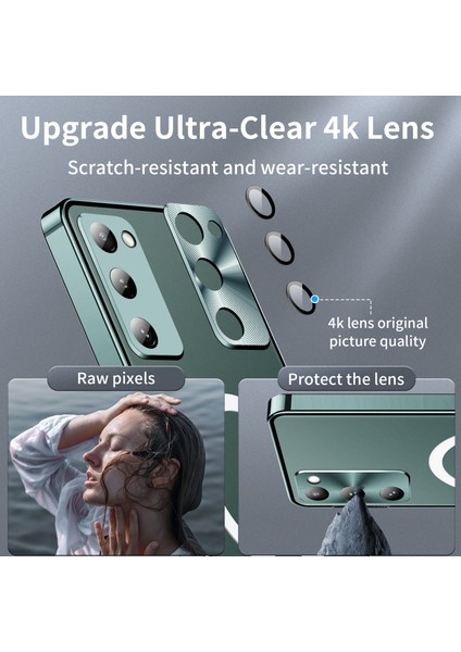 Samsung Galaxy S20 Fe 5g Için Metal Pc Arka Lens Koruma Manyetik Kablosuz Şarj Cihazı Telefon Kılıfı Yeşil (Yurt Dışından) modelleri