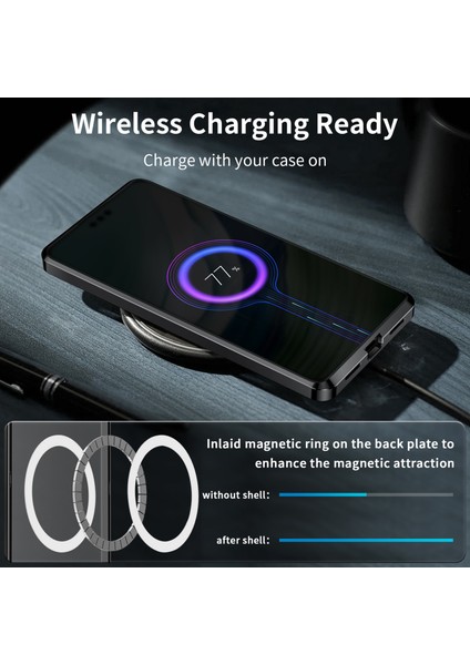 Huawei Mate 60 Için Metal Pc Arka Lens Koruma Manyetik Kablosuz Şarj Cihazı Telefon Kılıfı Siyah (Yurt Dışından) fırsatları