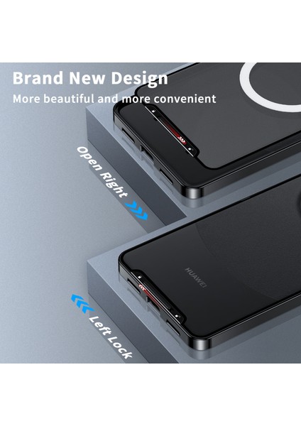 Huawei Mate 60 Için Metal Pc Arka Lens Koruma Manyetik Kablosuz Şarj Cihazı Telefon Kılıfı Siyah (Yurt Dışından) indirimleri