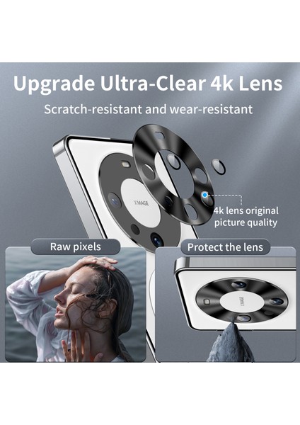 Huawei Mate 60 Için Metal Pc Arka Lens Koruma Manyetik Kablosuz Şarj Cihazı Telefon Kılıfı Gümüş (Yurt Dışından) modelleri