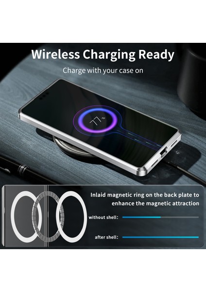 Huawei Mate 60 Için Metal Pc Arka Lens Koruma Manyetik Kablosuz Şarj Cihazı Telefon Kılıfı Gümüş (Yurt Dışından) fırsatları