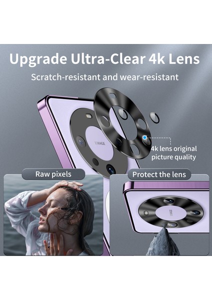 Huawei Mate 60 Için Metal Pc Arka Lens Koruma Manyetik Kablosuz Şarj Cihazı Telefon Kılıfı Mor (Yurt Dışından) modelleri