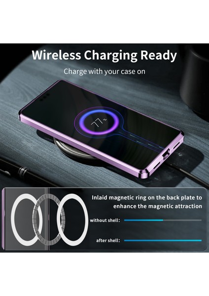 Huawei Mate 60 Için Metal Pc Arka Lens Koruma Manyetik Kablosuz Şarj Cihazı Telefon Kılıfı Mor (Yurt Dışından) fırsatları
