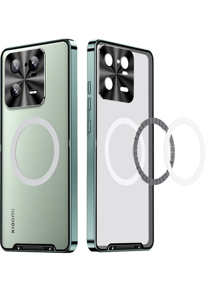 Xiaomi 13 Pro Için Metal Pc Arka Lens Koruma Manyetik Kablosuz Şarj Cihazı Telefon Kılıfı Yeşil (Yurt Dışından) fiyatları