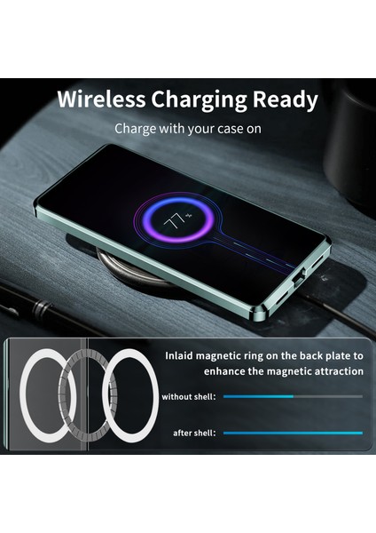 Xiaomi 13 Pro Için Metal Pc Arka Lens Koruma Manyetik Kablosuz Şarj Cihazı Telefon Kılıfı Yeşil (Yurt Dışından) fırsatları