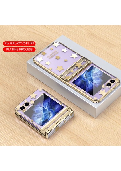 Samsung Galaxy Z Flip 5 Için Sert Pc Şeffaf Yıldız Telefon Kılıfı Menteşe Korumalı Altın (Yurt Dışından) indirimleri