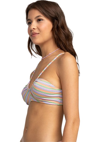 Wavy Stripe Fashion Bralette Kadın Bikini Üstü