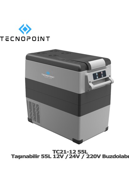 Tecno Point Tecnopoint TC21-12 Taşınabilir Araç Buzdolabı 55 Litre 12V/24V/220V Uyumlu