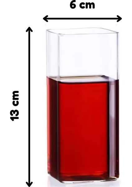 Yeni Stil Kare Cam Latte,kahve,meşrubat,smoothie Bardağı 400 ml 4 Adet