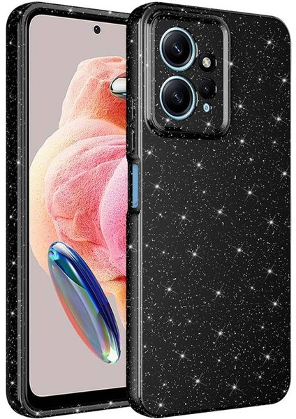 Redmi Note 12 4g Kılıf Parlak Simli ve Kamera Korumalı Spoty Silikon Kapak