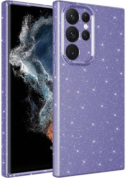 Samsung Galaxy S22 Ultra Kılıf Kamera Korumalı Simli Lüks Koton Kapak