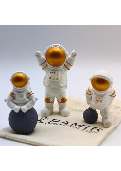 Astronot 3'lü Set Biblo Dekorasyon-El Yapımı-Masa Boy fiyatları