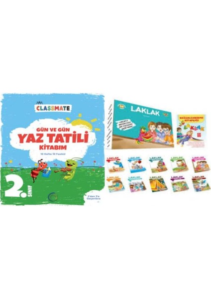 2. Sınıf Gün ve Gün Yaz Tatili Kitabım ve Laklak Hikaye Serisi 10 Kitap - Sema Sürmeli Ünlü